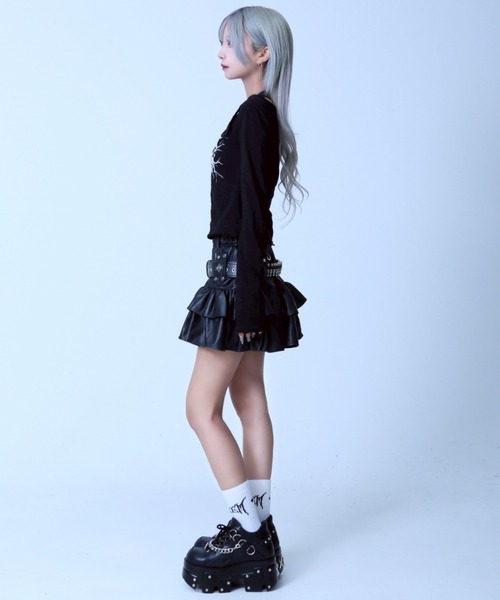 REFLEM（レフレム）の「『REFLEM/レフレム』ホルターネックL/S Tee/ロングスリーブカットソー（Tシャツ/カットソー・レディース・ブラック/ホワイト・L/M）」の14枚目の写真