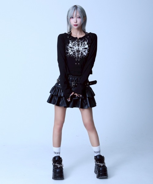 REFLEM（レフレム）の「『REFLEM/レフレム』ホルターネックL/S Tee/ロングスリーブカットソー（Tシャツ/カットソー・レディース・ブラック/ホワイト・L/M）」の13枚目の写真