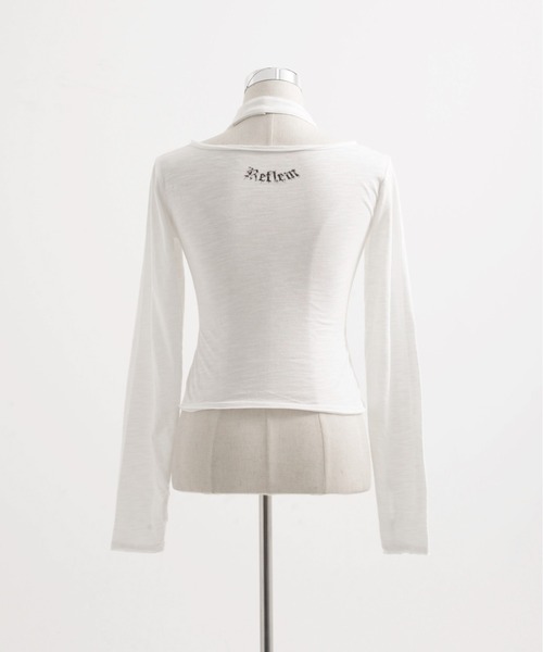REFLEM（レフレム）の「『REFLEM/レフレム』ホルターネックL/S Tee/ロングスリーブカットソー（Tシャツ/カットソー・レディース・ブラック/ホワイト・L/M）」の8枚目の写真