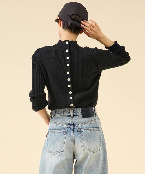 martinique（マルティニーク）の「ウールリブスタンドカーディガン（カーディガン/ボレロ・レディース・ブラック/オフホワイト/キャメル・FREE）」の20枚目の写真