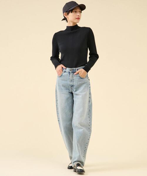 martinique（マルティニーク）の「ウールリブスタンドカーディガン（カーディガン/ボレロ・レディース・ブラック/オフホワイト/キャメル・FREE）」の4枚目の写真