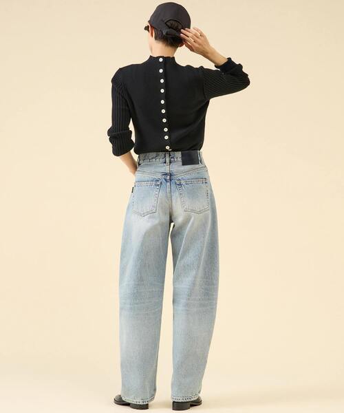 martinique（マルティニーク）の「ウールリブスタンドカーディガン（カーディガン/ボレロ・レディース・ブラック/オフホワイト/キャメル・FREE）」の6枚目の写真