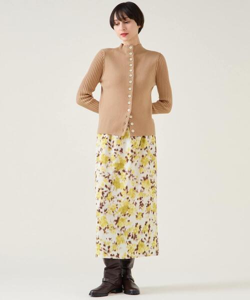 martinique（マルティニーク）の「ウールリブスタンドカーディガン（カーディガン/ボレロ・レディース・ブラック/オフホワイト/キャメル・FREE）」の9枚目の写真