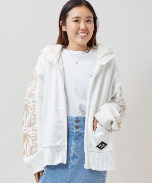 Kahiko】SURF＆Palms トムニットジップアップパーカー（ニット