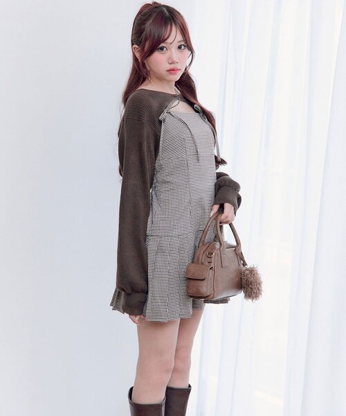 OLIVE des OLIVE（オリーブデオリーブ）の「ボレロセットリボンキャミワンピース（ワンピース・レディース・ブラック/トップグレー/ブラウン・FREE）」の19枚目の写真