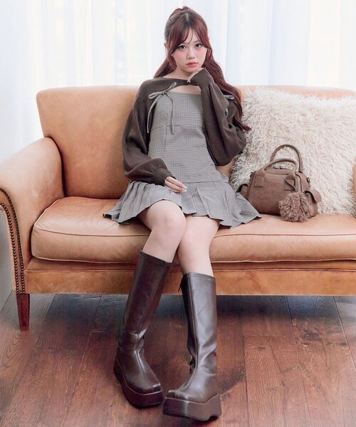 OLIVE des OLIVE（オリーブデオリーブ）の「ボレロセットリボンキャミワンピース（ワンピース・レディース・ブラック/トップグレー/ブラウン・FREE）」の20枚目の写真