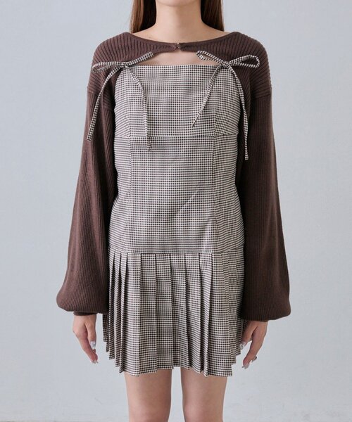 OLIVE des OLIVE（オリーブデオリーブ）の「ボレロセットリボンキャミワンピース（ワンピース・レディース・ブラック/トップグレー/ブラウン・FREE）」の15枚目の写真