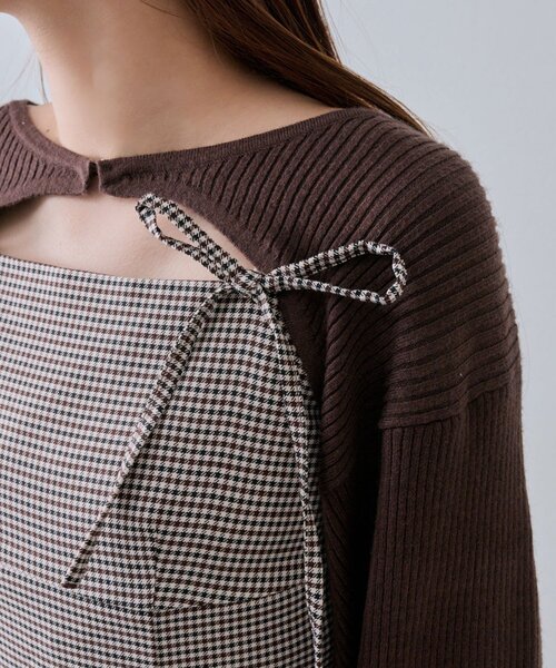 OLIVE des OLIVE（オリーブデオリーブ）の「ボレロセットリボンキャミワンピース（ワンピース・レディース・ブラック/トップグレー/ブラウン・FREE）」の4枚目の写真