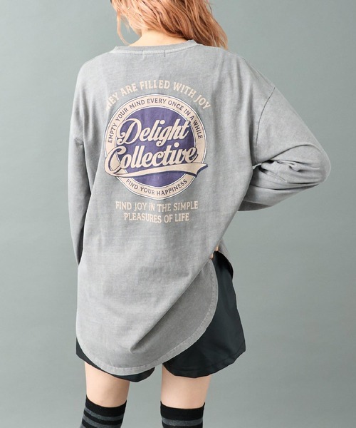 ピグメント加工 ヴィンテージ風 ロゴ ビッグ ロンT（Tシャツ