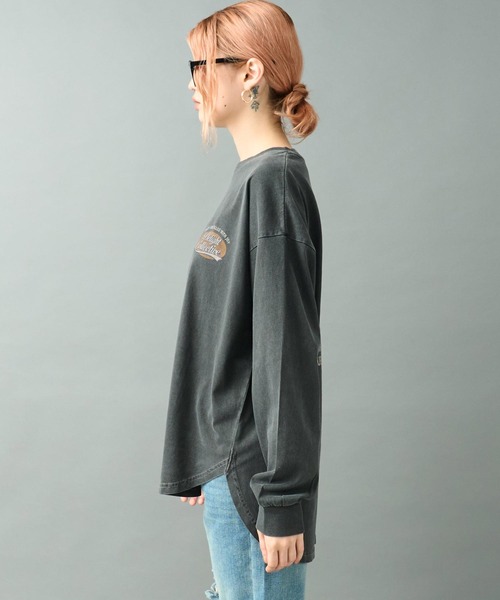 ピグメント加工 ヴィンテージ風 ロゴ ビッグ ロンT（Tシャツ