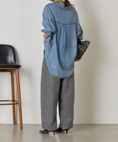 Jena espace merveilleux（ジェナ　エスパスメルヴェイユ）の「ネップツイードカーブパンツ（その他パンツ・レディース・ブラック/ブラウン/ネイビー・FREE）」の6枚目の写真