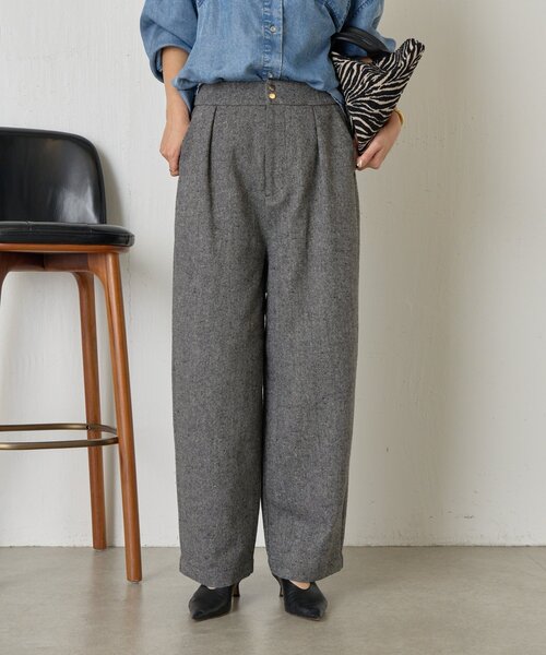 Jena espace merveilleux（ジェナ　エスパスメルヴェイユ）の「ネップツイードカーブパンツ（その他パンツ・レディース・ブラック/ブラウン/ネイビー・FREE）」の9枚目の写真