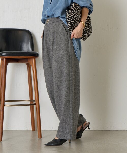 Jena espace merveilleux（ジェナ　エスパスメルヴェイユ）の「ネップツイードカーブパンツ（その他パンツ・レディース・ブラック/ブラウン/ネイビー・FREE）」の10枚目の写真