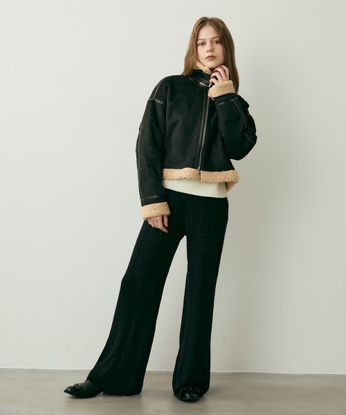 セール】クロップドムートンライクボアジャケット（ムートンコート