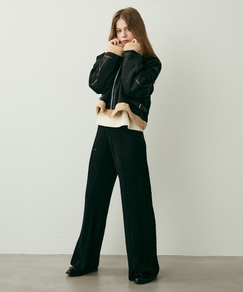 セール】クロップドムートンライクボアジャケット（ムートンコート