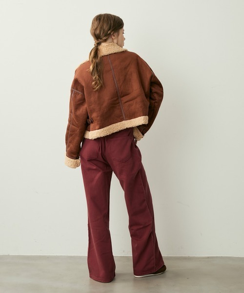 セール】クロップドムートンライクボアジャケット（ムートンコート