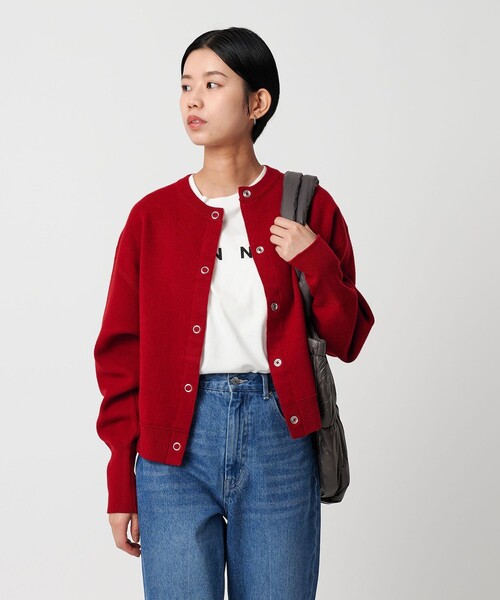 CITEN（シテン）の「＜CITEN＞スウェットライクニットカーディガン（カーディガン/ボレロ・レディース・ライトブルー/オレンジ/ダークグレー/レッド/ライトグレー・FREE）」の12枚目の写真