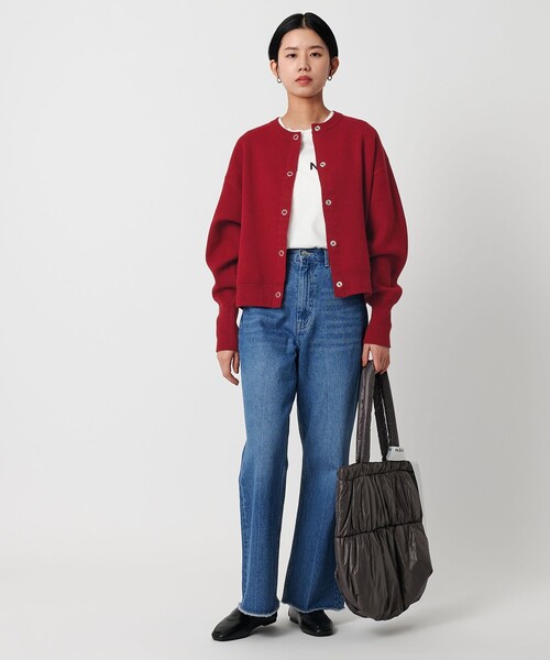 CITEN（シテン）の「＜CITEN＞スウェットライクニットカーディガン（カーディガン/ボレロ・レディース・ライトブルー/オレンジ/ダークグレー/レッド/ライトグレー・FREE）」の13枚目の写真