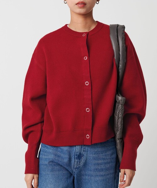 CITEN（シテン）の「＜CITEN＞スウェットライクニットカーディガン（カーディガン/ボレロ・レディース・ライトブルー/オレンジ/ダークグレー/レッド/ライトグレー・FREE）」の14枚目の写真