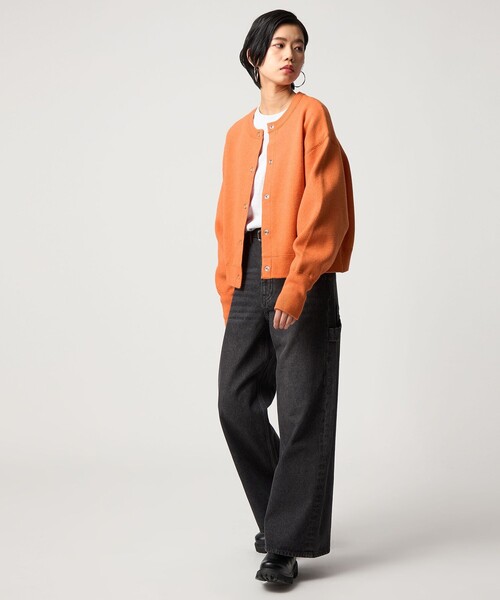 CITEN（シテン）の「＜CITEN＞スウェットライクニットカーディガン（カーディガン/ボレロ・レディース・ライトブルー/オレンジ/ダークグレー/レッド/ライトグレー・FREE）」の16枚目の写真