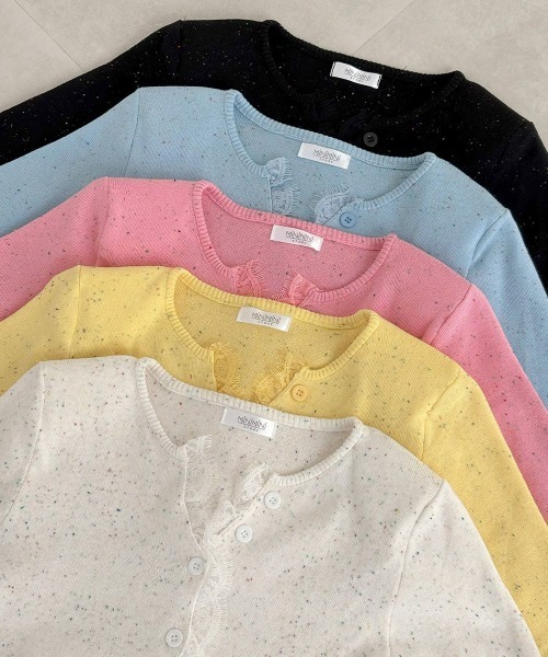 Miniministore(ミニミニストア)の「カラーネップヤーンニットカーディガン長袖(ニット/セーター・レディース・オフホワイト/イエロー/ライトブルー/ブラック/ピンク・FREE)」の21枚目の写真