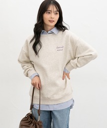【ハニぽか】裏起毛ゆるロゴ刺繍スウェット