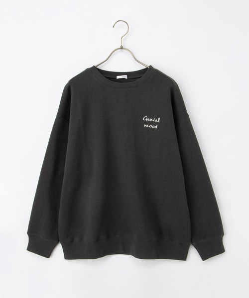 Honeys（ハニーズ）の「【ハニぽか】裏起毛ゆるロゴ刺繍スウェット（スウェット・レディース・スミクロ/オートミール/イエロー/杢グレー/ブルー・S/M/LL/L）」の17枚目の写真