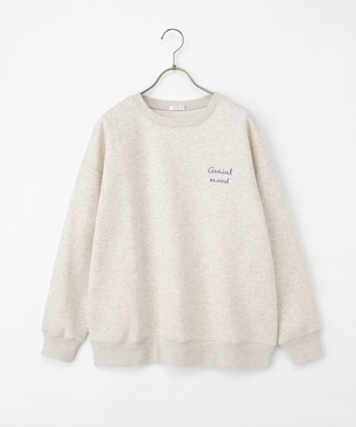 Honeys（ハニーズ）の「【ハニぽか】裏起毛ゆるロゴ刺繍スウェット（スウェット・レディース・スミクロ/オートミール/イエロー/杢グレー/ブルー・S/M/LL/L）」の9枚目の写真
