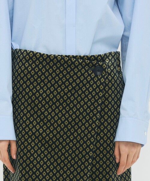 コットンベルベット ジオメトリックプリントミニスカート（スカート