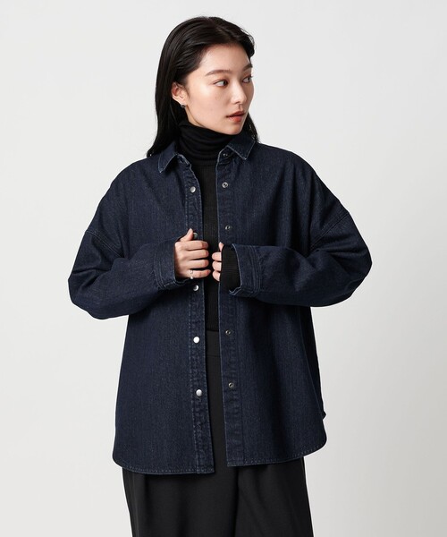 MARW UNITED ARROWS(マルゥ ユナイテッドアローズ)の「<MARW UNITED ARROWS>デニム オーバー シャツ(シャツ/ブラウス・レディース・オフホワイト/ブラック/コバルトブルー・FREE)」の3枚目の写真