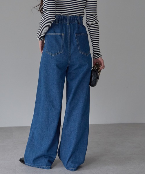 PREFERIR(プレフェリール)の「ハイウエスト デニム タックワイドパンツ (S,M,L,XL)(デニムパンツ・レディース・ネイビー/ダークネイビー・MEDIUM/LARGE/X-LARGE/SMALL)」の13枚目の写真