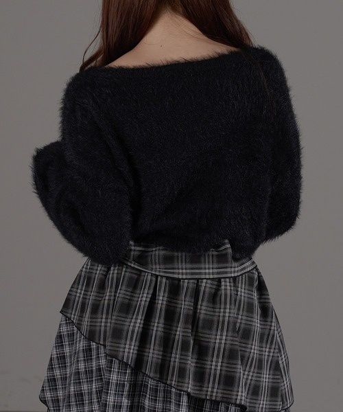 apres jour mignon(アプレジュールミニョン)の「デザインニット(ニット/セーター・レディース・ボルドー/ブラック/チャコールグレー/ブルー/オフホワイト・LARGE/フリー)」の13枚目の写真