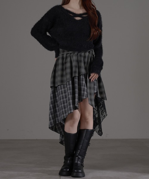 apres jour mignon(アプレジュールミニョン)の「デザインニット(ニット/セーター・レディース・ボルドー/ブラック/チャコールグレー/ブルー/オフホワイト・LARGE/フリー)」の17枚目の写真