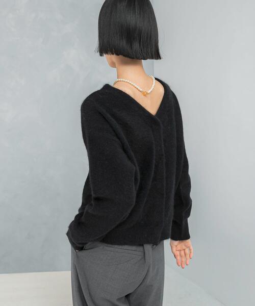 URBAN RESEARCH ROSSO WOMEN（アーバンリサーチ　ロッソ）の「エアリーニット2WAYカーディガン（カーディガン/ボレロ・レディース・ブラック/ベージュ/ホワイト系その他・FREE）」の21枚目の写真