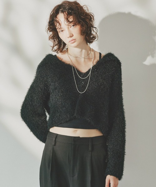 美品✨24モデル　セオリー　ポロニットカーディガン　メリノキャメロン　ブラック 杢 フォックス カシミヤ ポロ ニット カーディガン（カーディガン