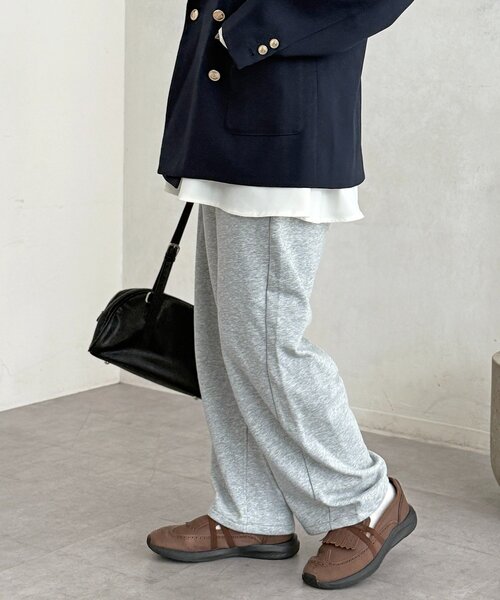 CPCM（シーピーシーエム）の「裏毛カーブスウェットパンツ（その他パンツ・レディース・グリーン系その他/ブラック/グレー/ブラウン・FREE）」の13枚目の写真