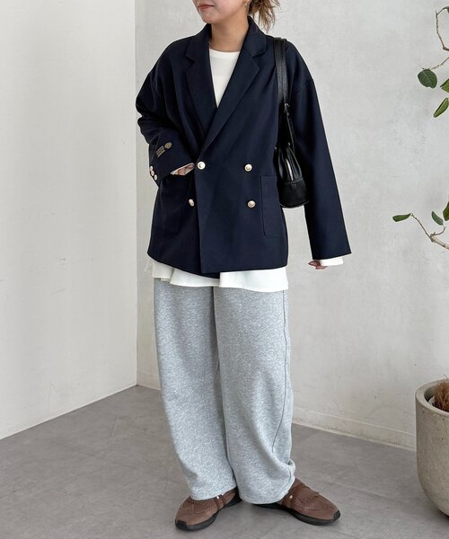 CPCM（シーピーシーエム）の「裏毛カーブスウェットパンツ（その他パンツ・レディース・グリーン系その他/ブラック/グレー/ブラウン・FREE）」の14枚目の写真