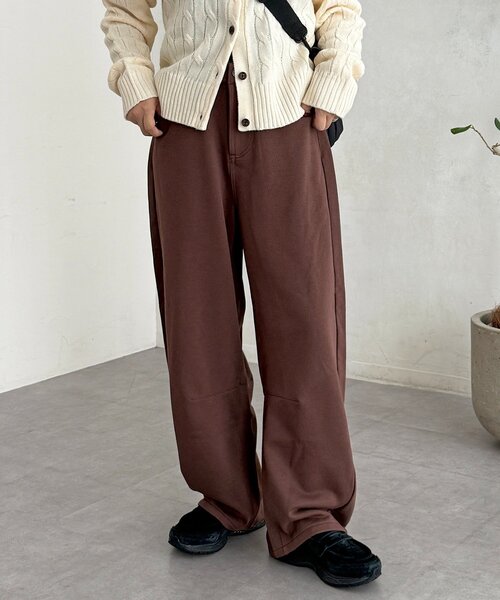 CPCM（シーピーシーエム）の「裏毛カーブスウェットパンツ（その他パンツ・レディース・グリーン系その他/ブラック/グレー/ブラウン・FREE）」の18枚目の写真