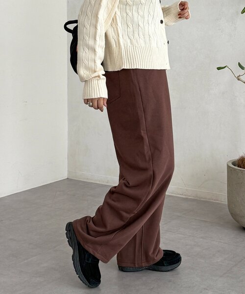 CPCM（シーピーシーエム）の「裏毛カーブスウェットパンツ（その他パンツ・レディース・グリーン系その他/ブラック/グレー/ブラウン・FREE）」の22枚目の写真