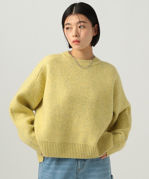 BAYFLOW（ベイフロー）の「コンフォートブークレニットプルオーバー（ニット/セーター・レディース・チャコール/ネイビー/ブラウン/ピンク/レッド/オフホワイト/グレー/グレイッシュベージュ/ライトブルー/イエロー/ホワイト系その他/グリーン・FREE）」の10枚目の写真