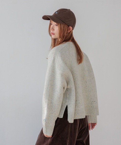 BAYFLOW（ベイフロー）の「コンフォートブークレニットプルオーバー（ニット/セーター・レディース・チャコール/ネイビー/ブラウン/ピンク/レッド/オフホワイト/グレー/グレイッシュベージュ/ライトブルー/イエロー/ホワイト系その他/グリーン・FREE）」の14枚目の写真