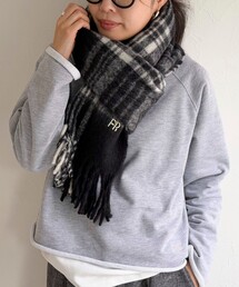 fredy emue | ライトブークレチェックマフラー45(マフラー)