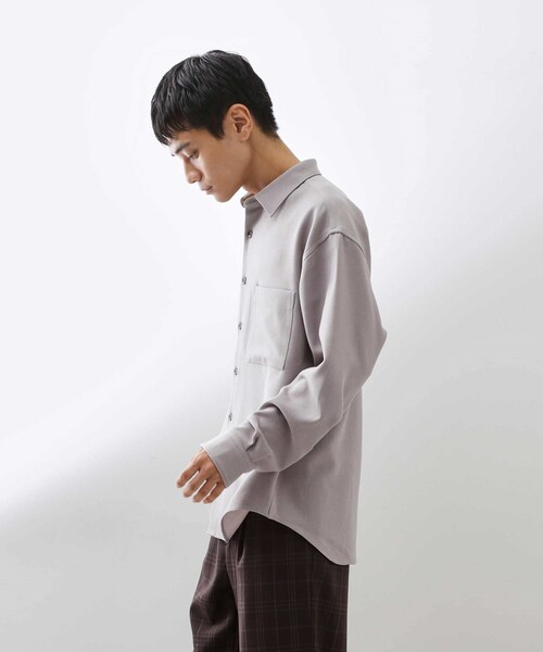 THE SHOP TK （ザ ショップ ティーケー ）の「【大人のきれいめカジュアルに】ウールライク長袖シャツ 洗濯機OK（シャツ/ブラウス・メンズ・ナチュラル/ブルーグリーン/ダークグレー・02/03/04）」の9枚目の写真