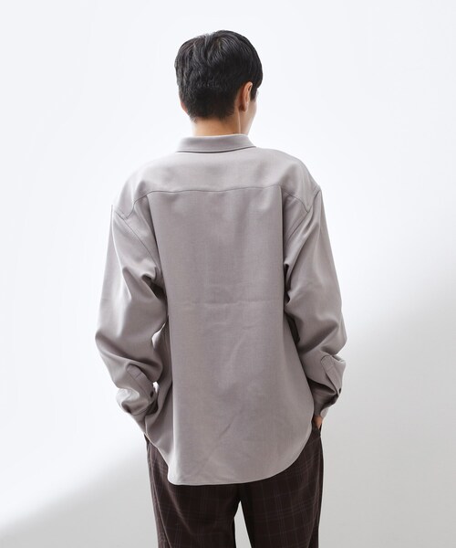 THE SHOP TK （ザ ショップ ティーケー ）の「【大人のきれいめカジュアルに】ウールライク長袖シャツ 洗濯機OK（シャツ/ブラウス・メンズ・ナチュラル/ブルーグリーン/ダークグレー・02/03/04）」の10枚目の写真