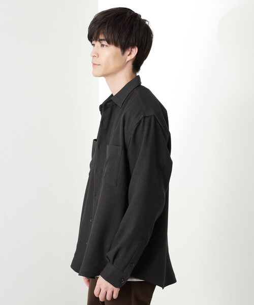 THE SHOP TK （ザ ショップ ティーケー ）の「【大人のきれいめカジュアルに】ウールライク長袖シャツ 洗濯機OK（シャツ/ブラウス・メンズ・ナチュラル/ブルーグリーン/ダークグレー・02/03/04）」の13枚目の写真