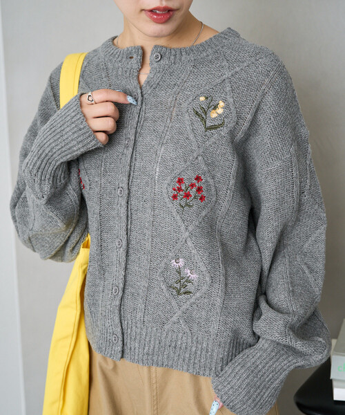 ヤマダヤ フラワー柄 ニットカーディガン FREAK'S STORE カーディガン