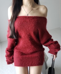 me+em select（ミームセレクト）の「【 ４color 】オフショルダーレディニットミニワンピース ／ off shoulder lady knit mini onepiece（ワンピース・レディース）」