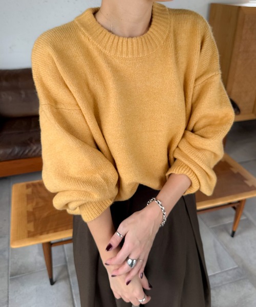 PICHI（ピイチ）の「PICHIオリジナルニット（ニット/セーター・レディース・チャコール/イエロー/ブラック・FREE）」の11枚目の写真