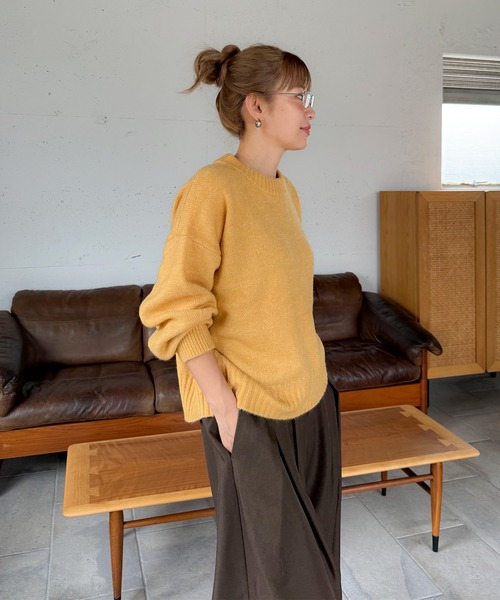 PICHI（ピイチ）の「PICHIオリジナルニット（ニット/セーター・レディース・チャコール/イエロー/ブラック・FREE）」の12枚目の写真