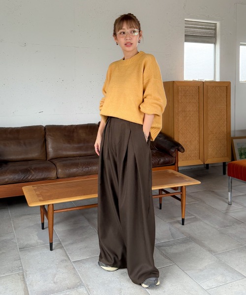 PICHI（ピイチ）の「PICHIオリジナルニット（ニット/セーター・レディース・チャコール/イエロー/ブラック・FREE）」の13枚目の写真